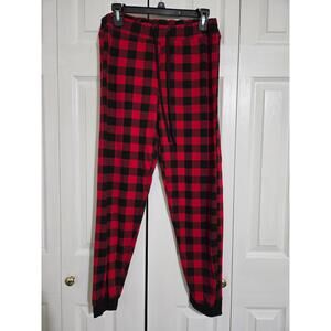 Amanda blu large women's red and black plaid jogger style pajama pants